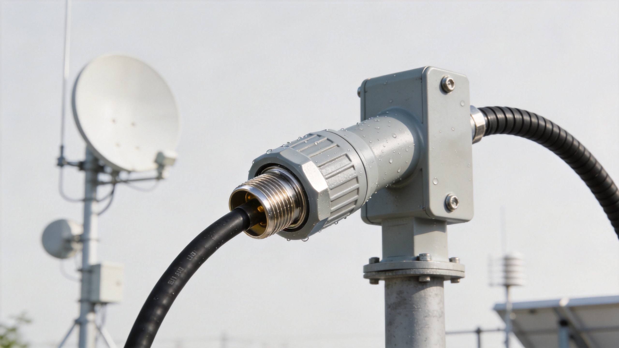 Waterproof coaxial cable assembly with sealed RF connector