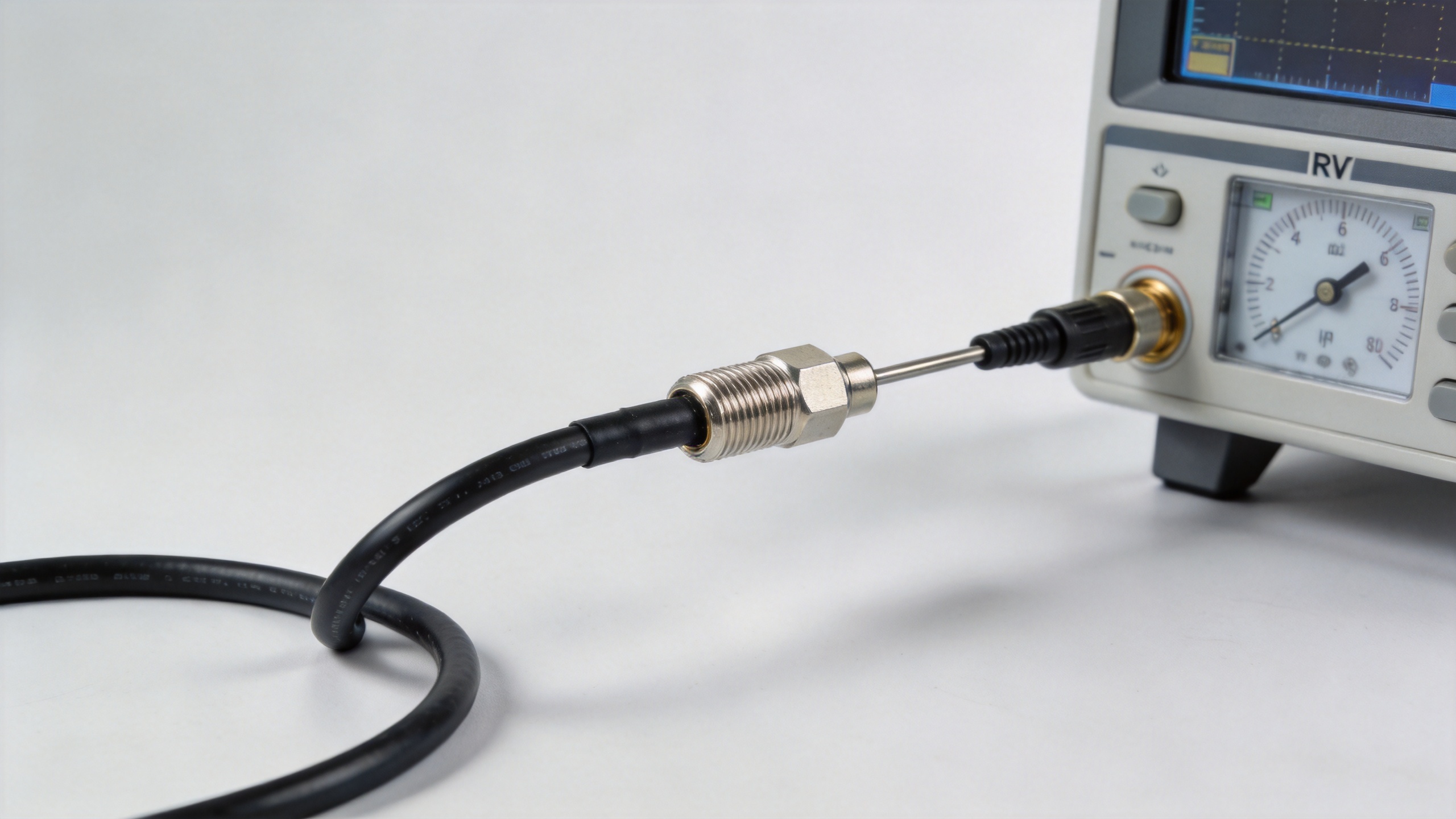 SMA coax cable assembly connected for RF measurement