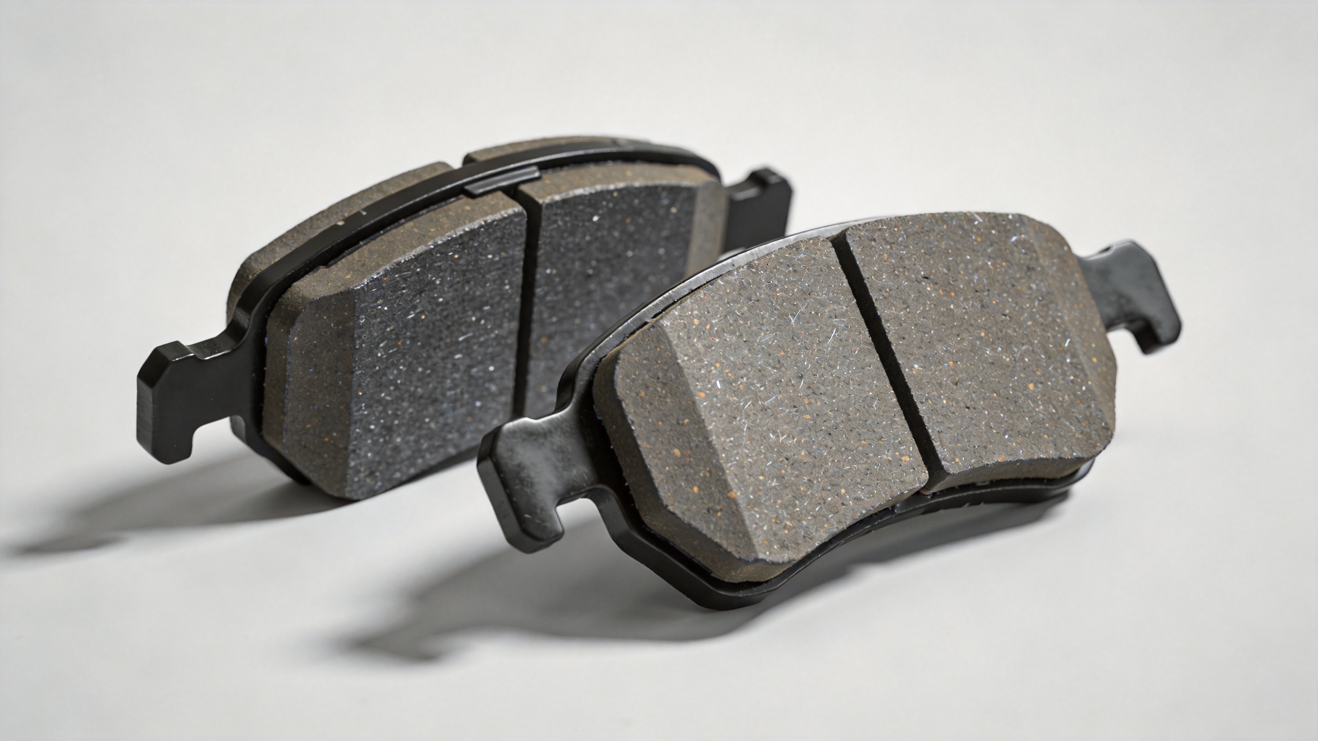 Semi-metallic brake pad material layers for braking performance