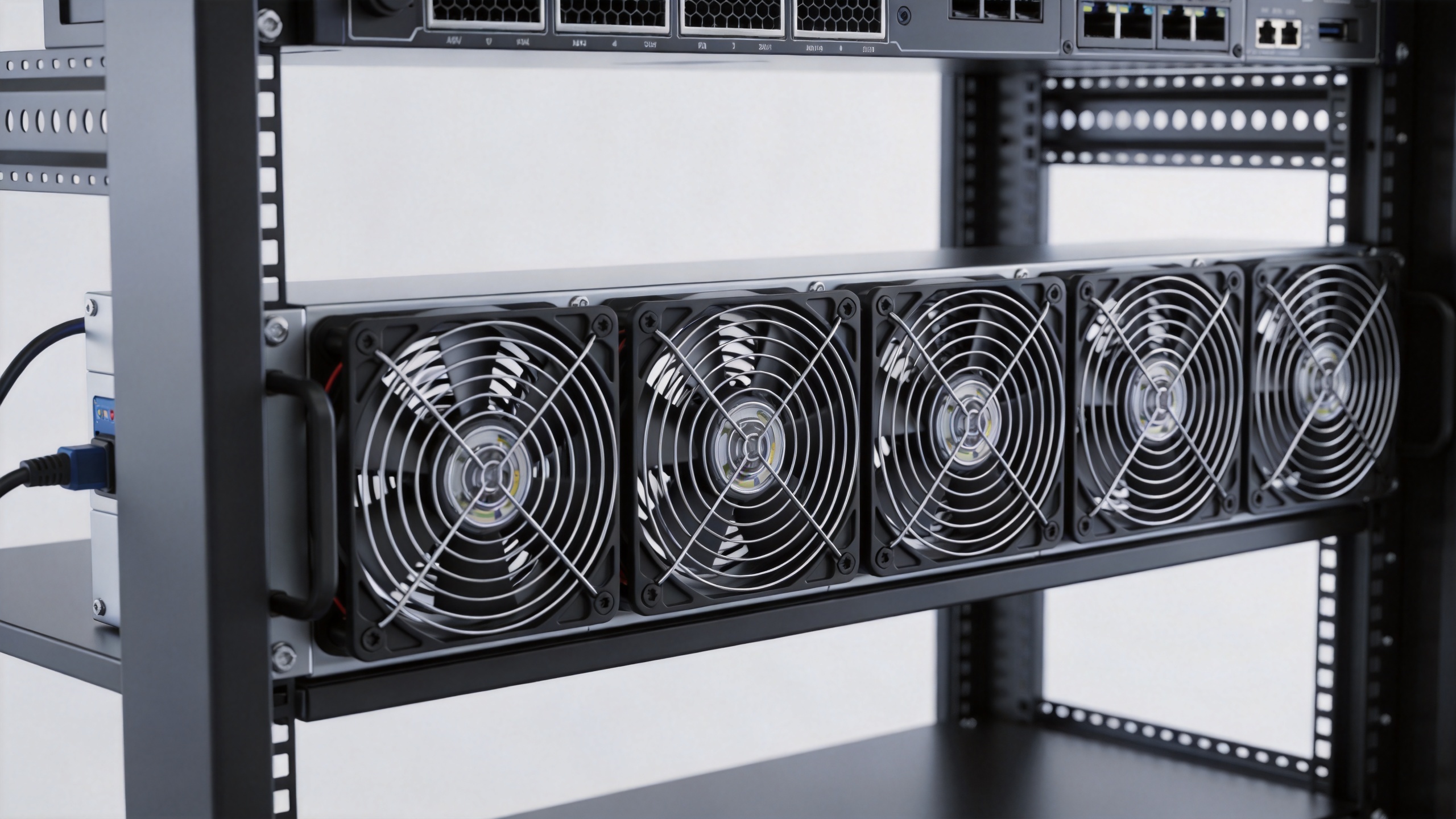48V brushless DC motor cooling fan sets in industrial telecom cabinet