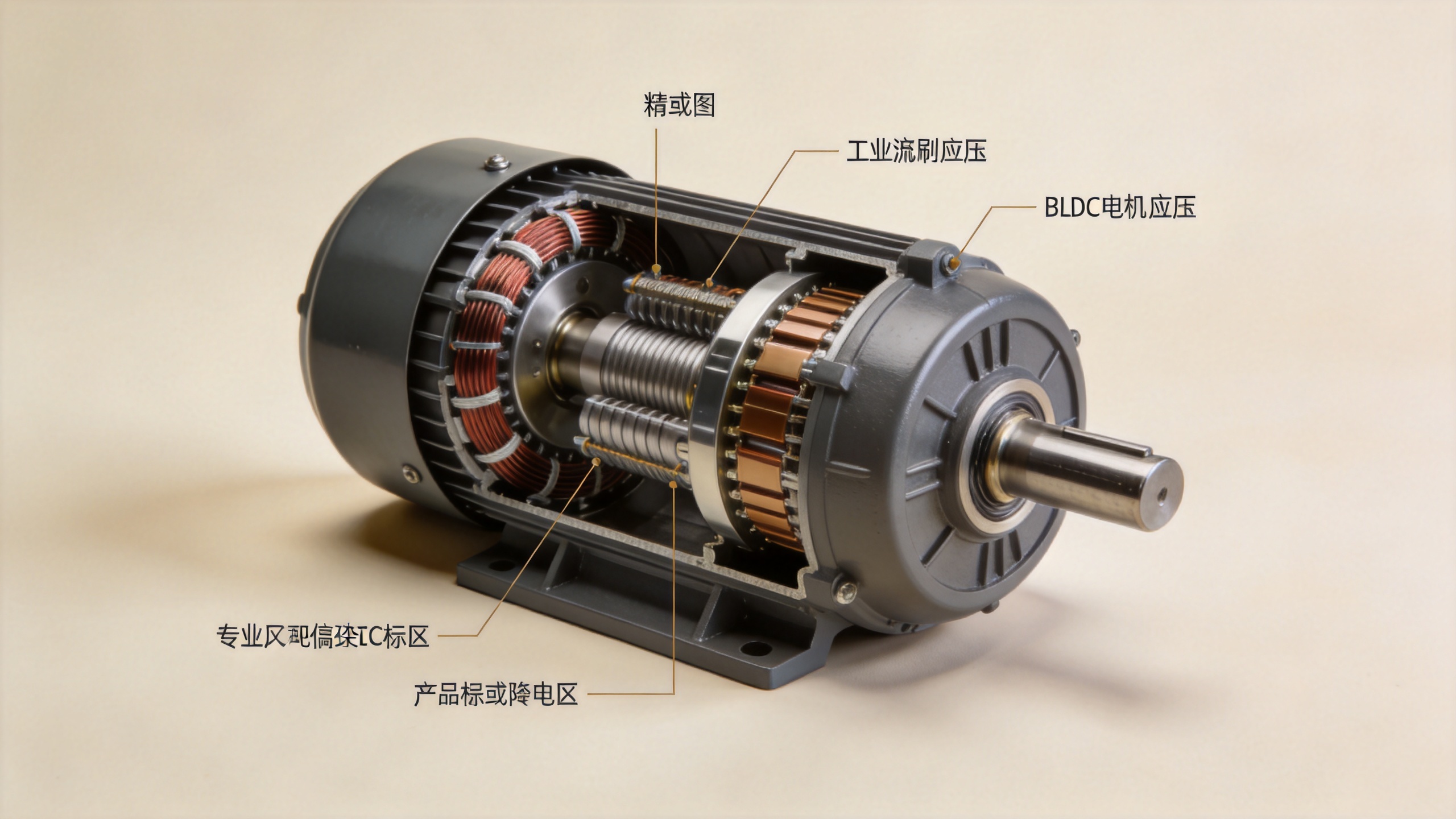 Three phase permanent magnet BLDC motor assembly for industrial blower application