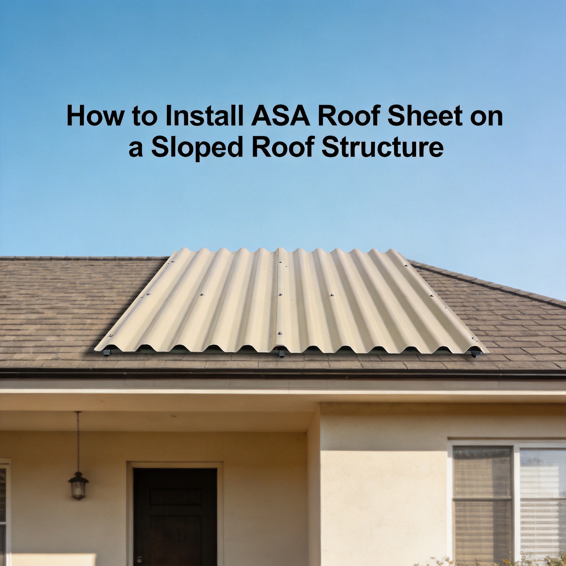 How to install ASA roof sheet on a sloped roof structure?