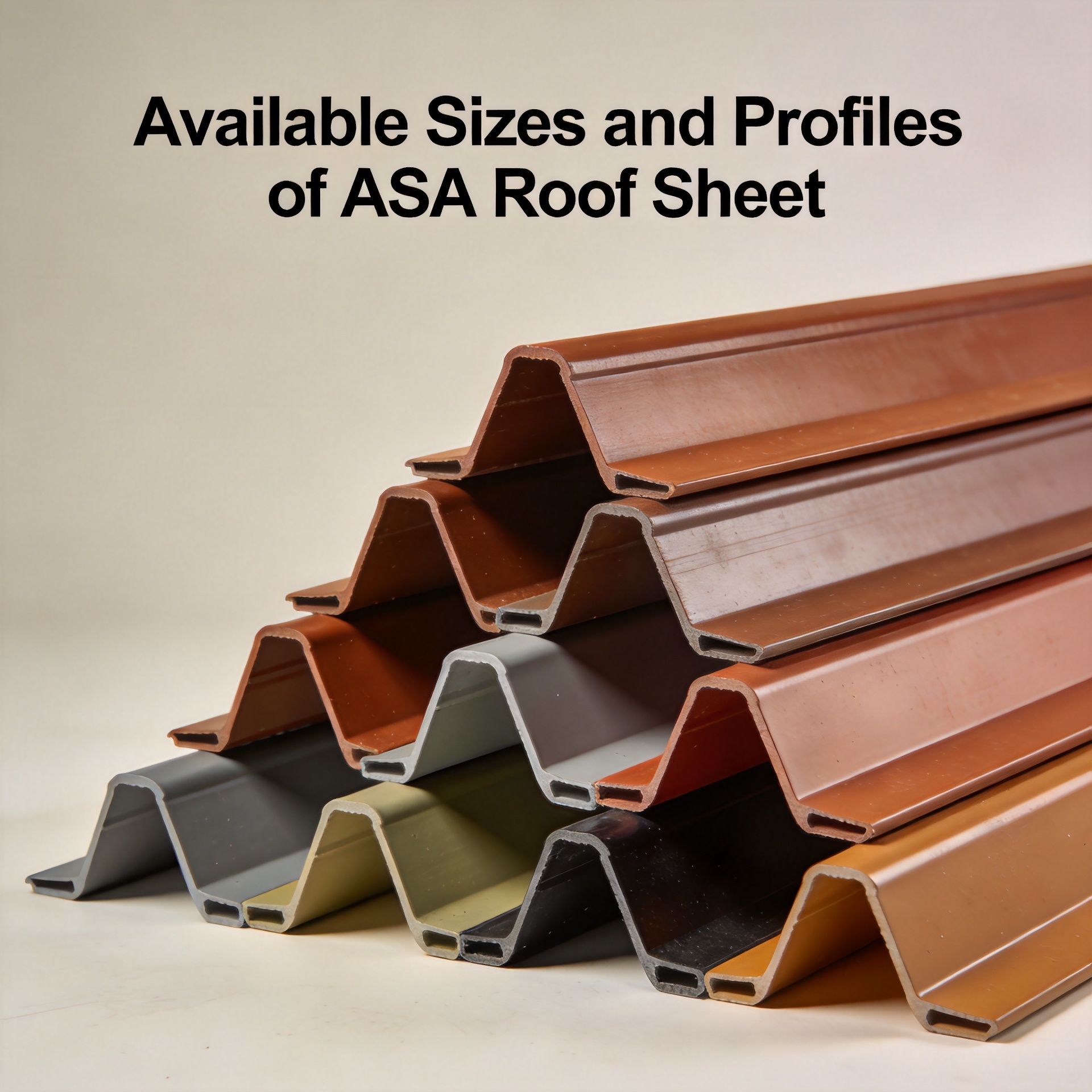 What are the available sizes and profiles of ASA roof sheet?