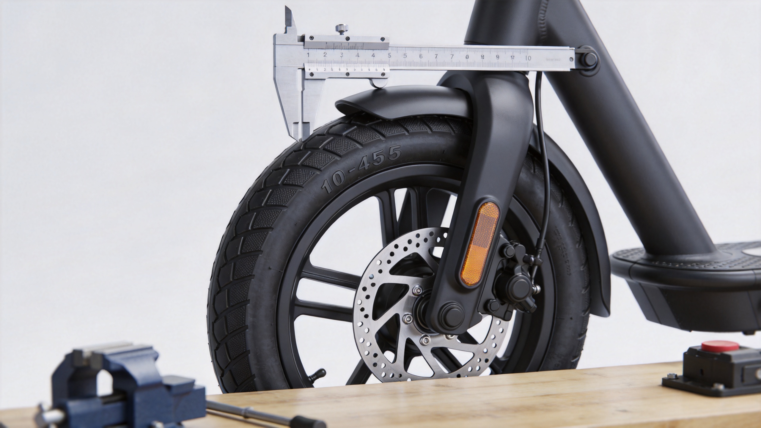 Electric scooter tire sidewall and rim measurement for replacement sizing