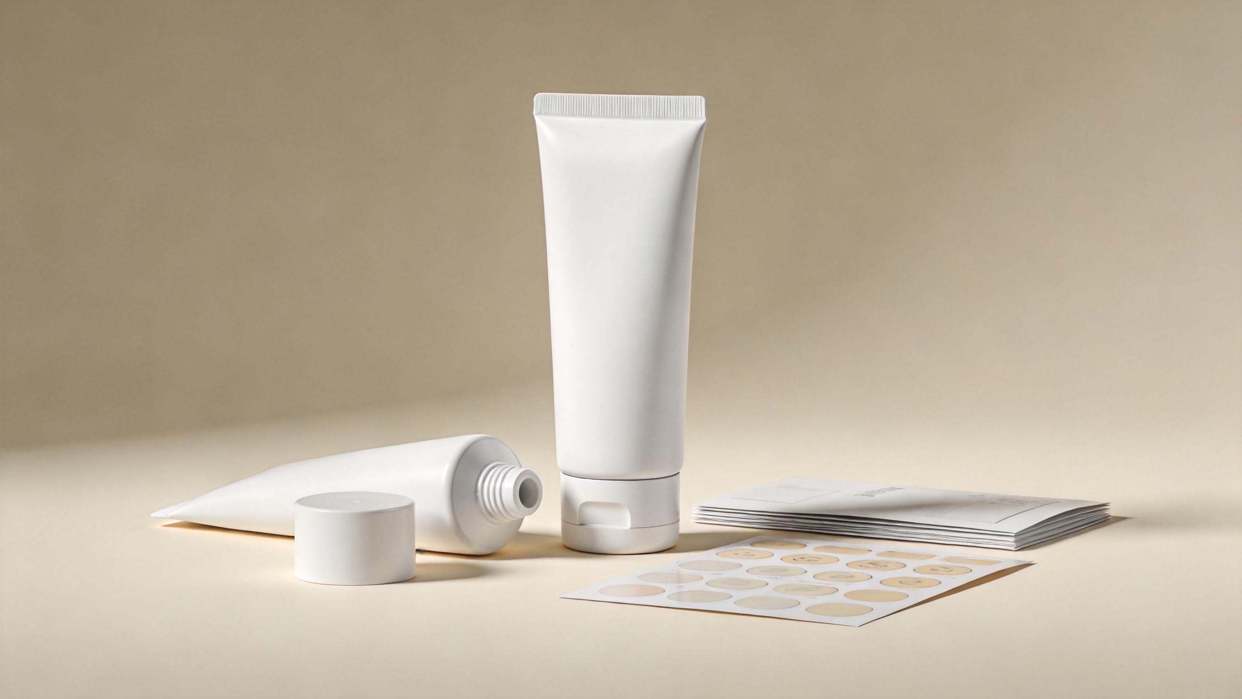Custom cosmetic tube packaging samples for beauty product selection