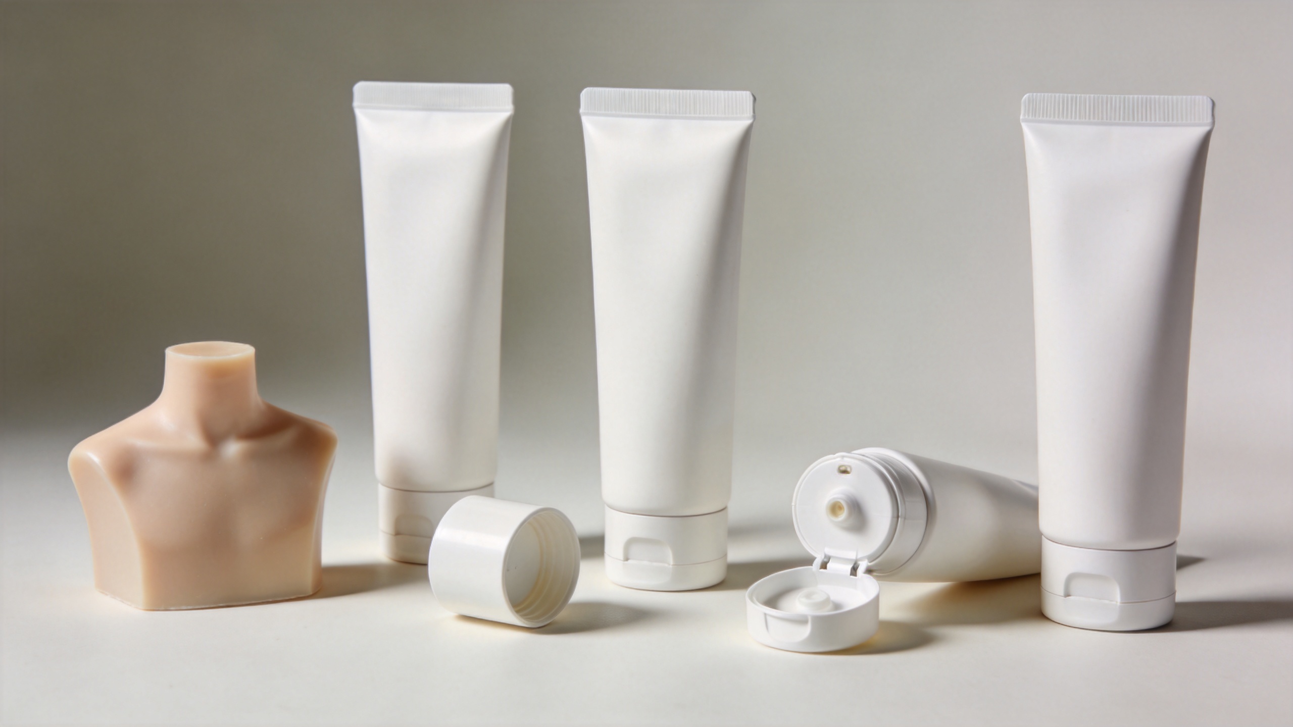 Unbranded cleanser tubes and flip-top closures for personal-care packaging