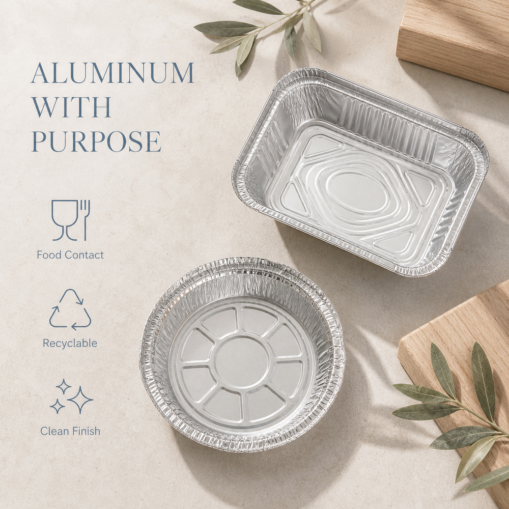 Aluminum Foil Containers with Lids for Catering and Baking