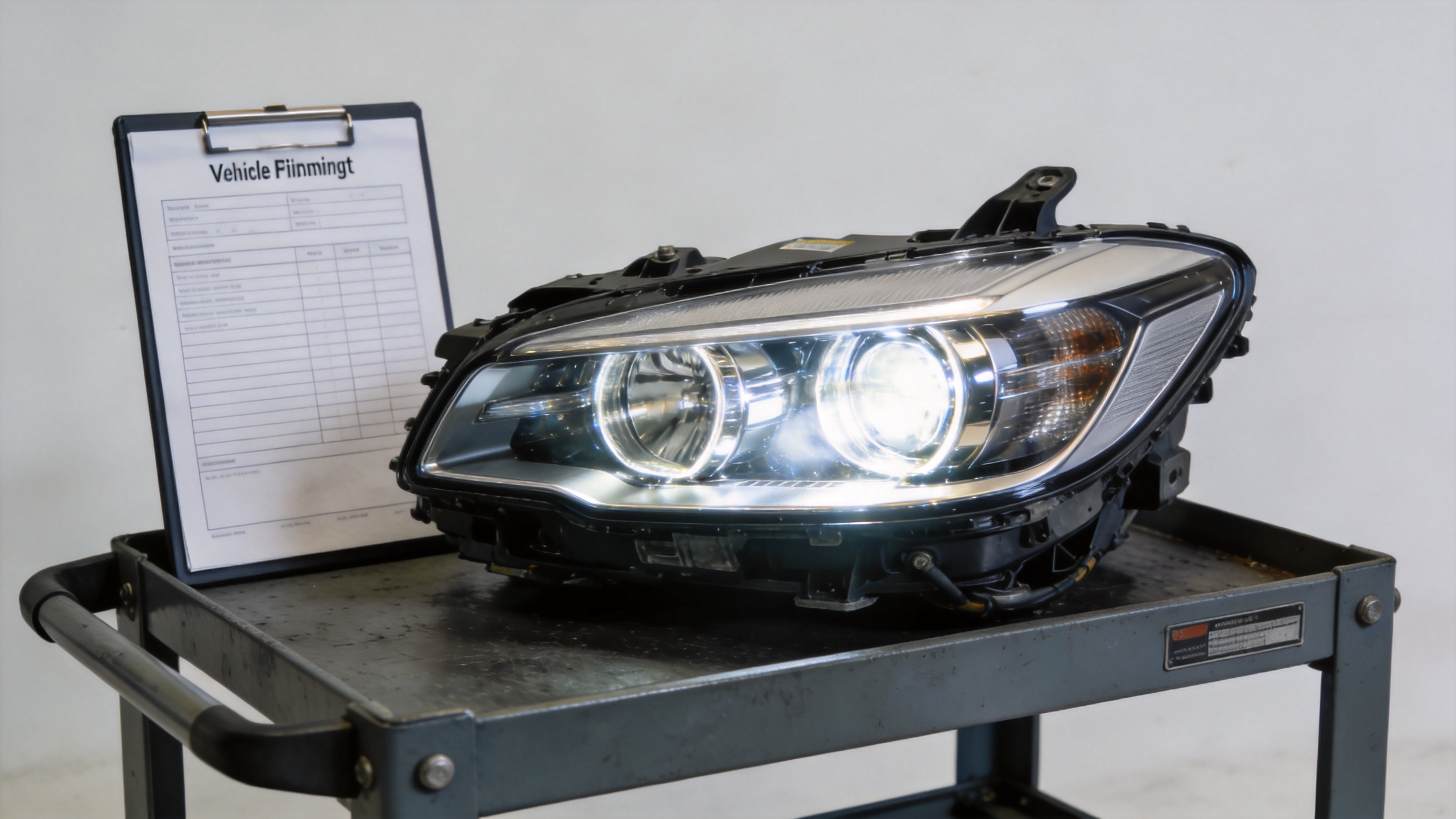 Headlight assembly fitment planning in an automotive workshop