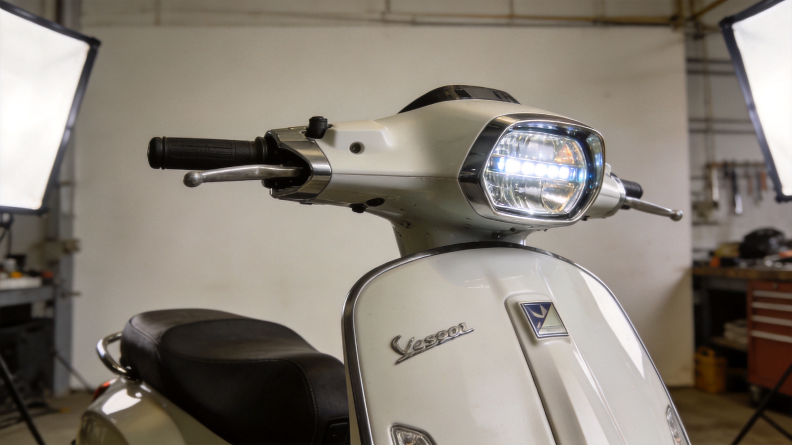 headlight LED for motorcycle on a scooter front