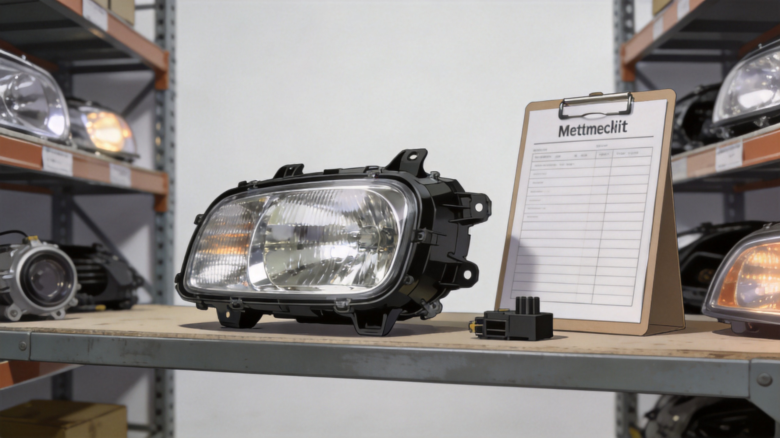 Headlight lenses replacement and complete assembly comparison for automotive parts inventory