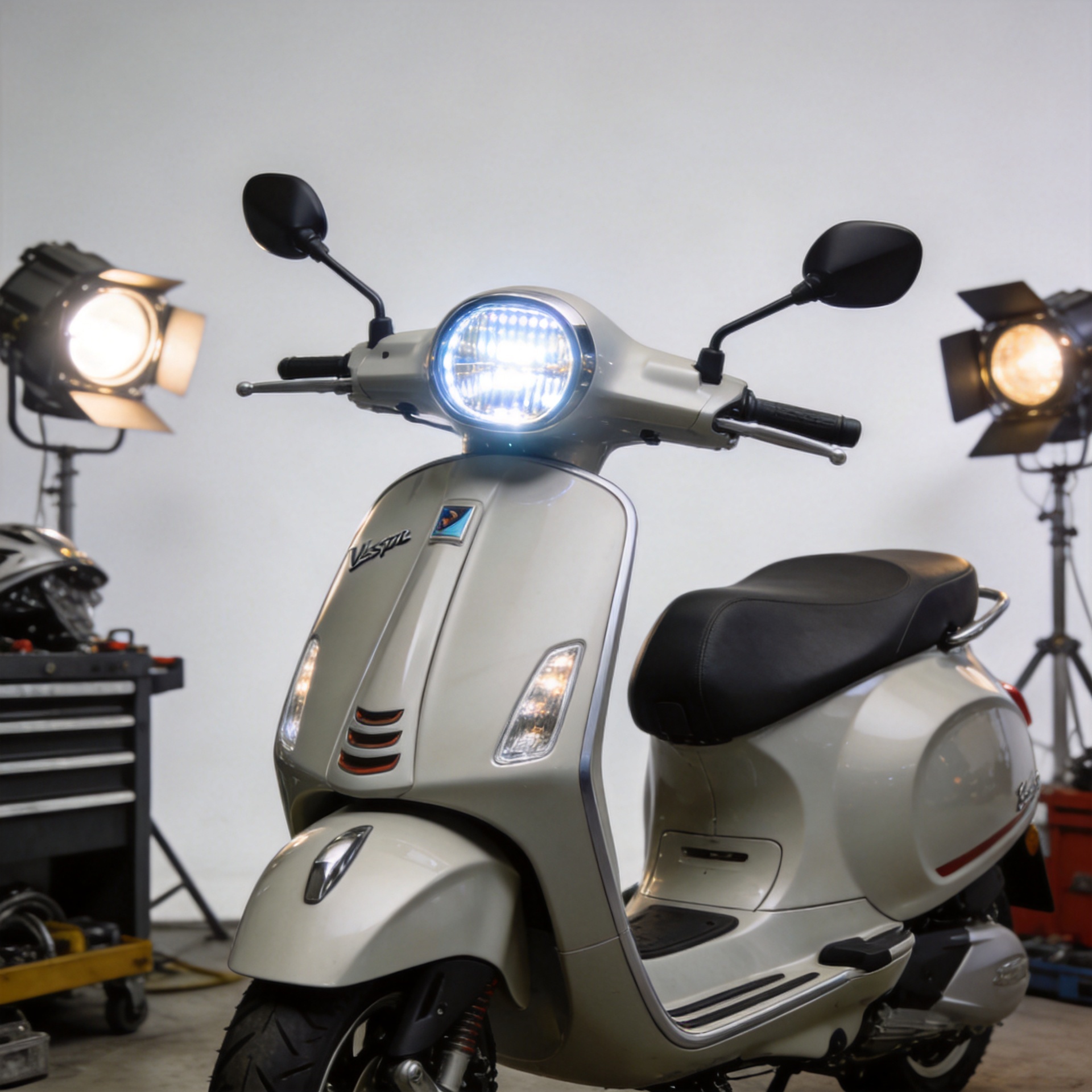 Vespa Sprint LED Headlight Product Range for Custom Scooter Builds