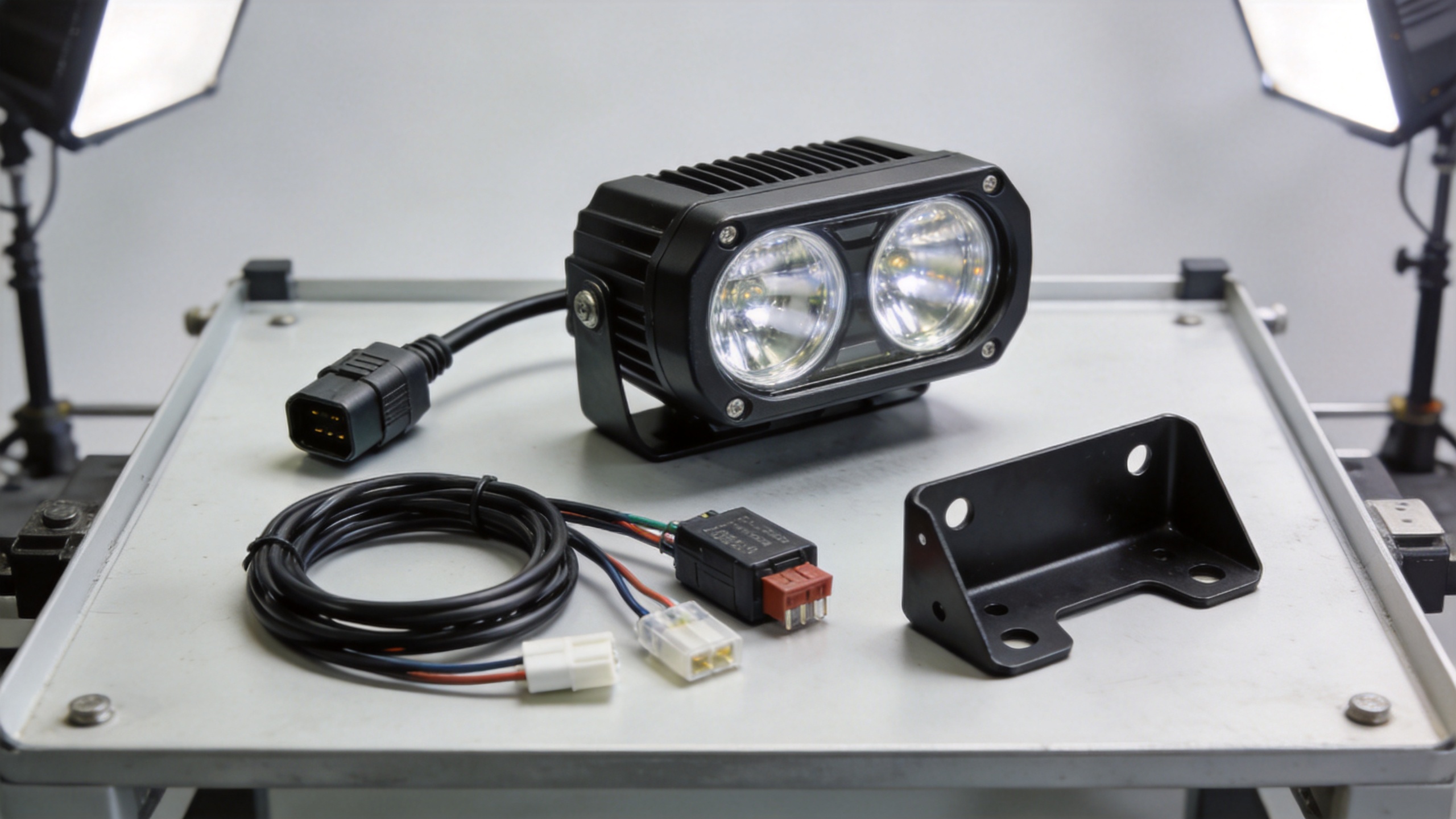 Motorcycle auxiliary light wholesale inspection with wiring harness