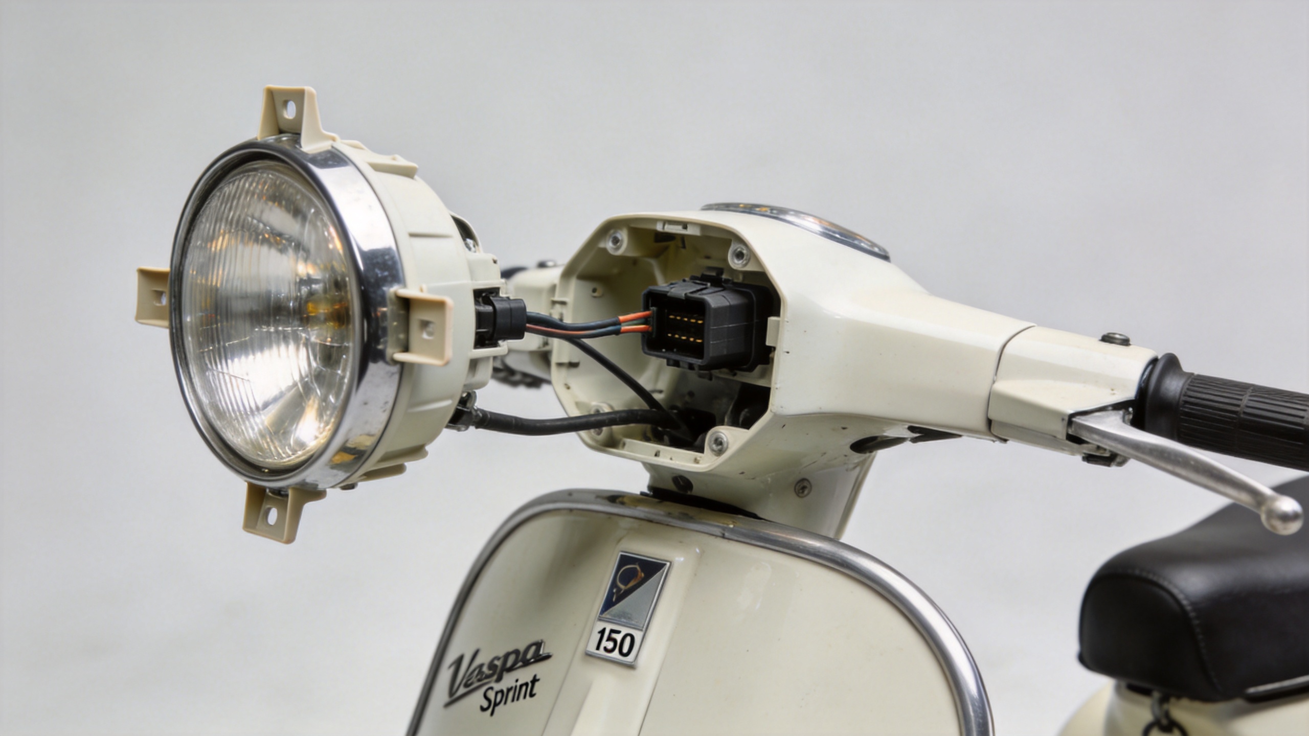 Vespa Sprint 150 LED headlight housing fitment inspection